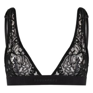 DSQUARED2 logo-embroidered lace bra