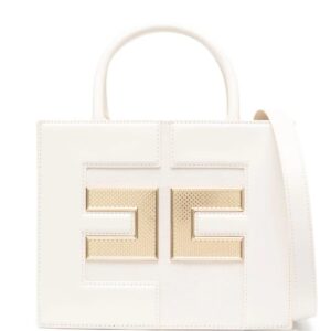 Elisabetta Franchi  logo plaque faux-leather tote bag
