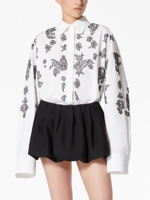 Valentino Garavani  Compact Popeline embroidered-detail shirt - Image 3
