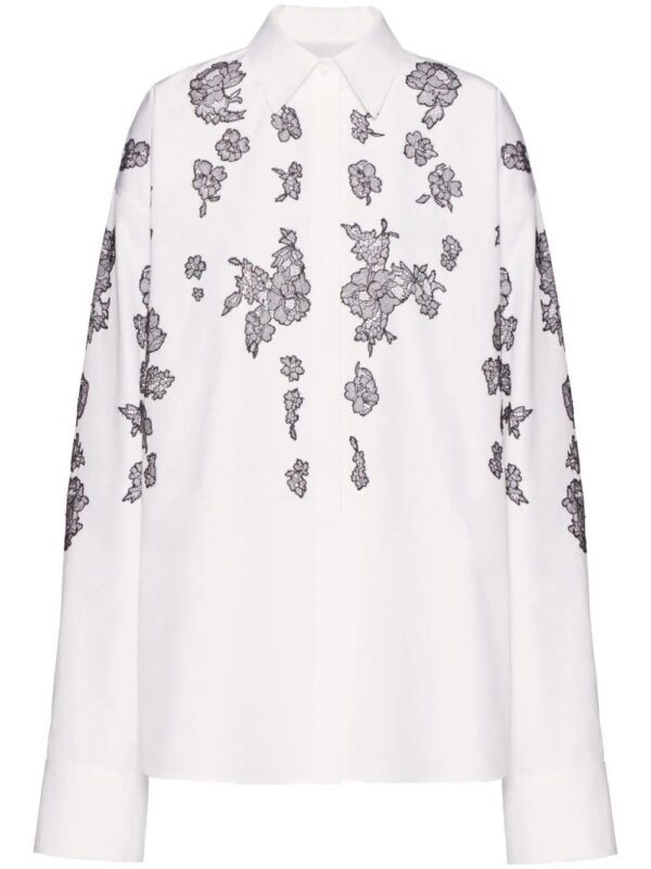 Valentino Garavani  Compact Popeline embroidered-detail shirt
