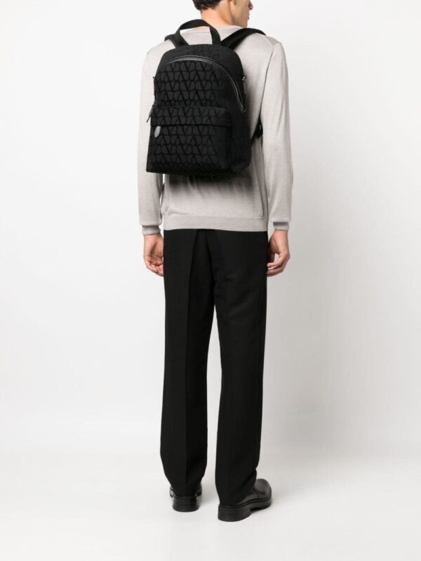 Valentino Garavani Toile Iconographe leather-trim backpack