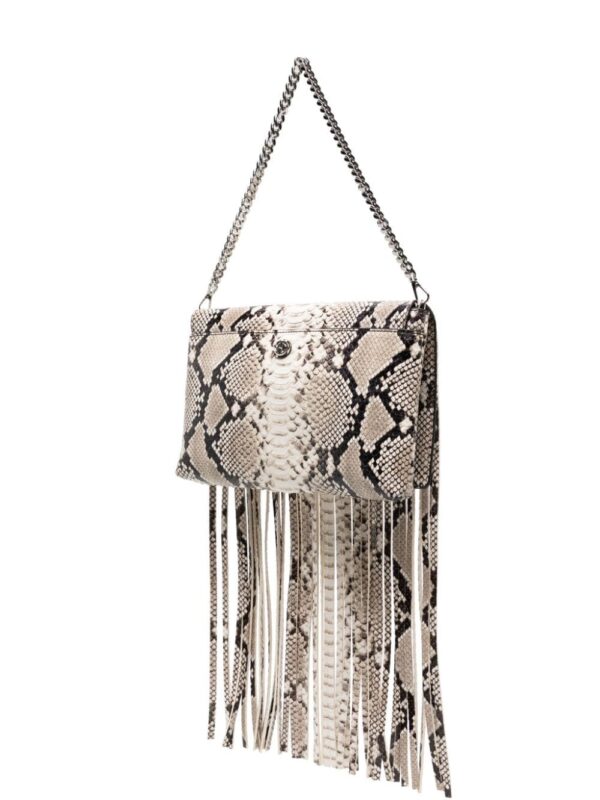 Michael Kors Collection Ali fringed python-embossed clutch bag - Image 3