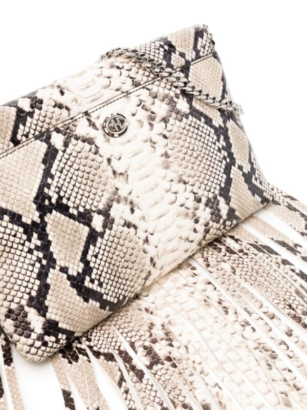Michael Kors Collection Ali fringed python-embossed clutch bag - Image 4