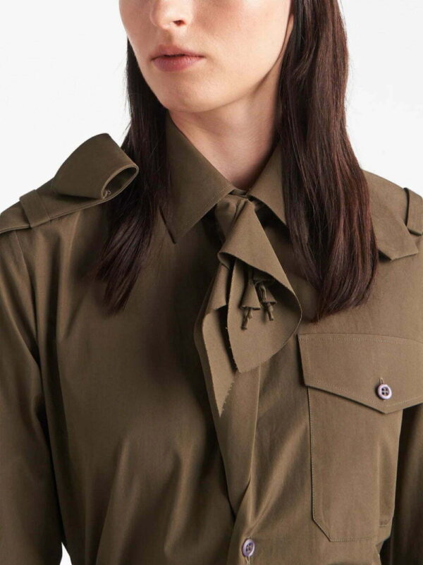 Prada  logo-plaque poplin shirt - Image 4