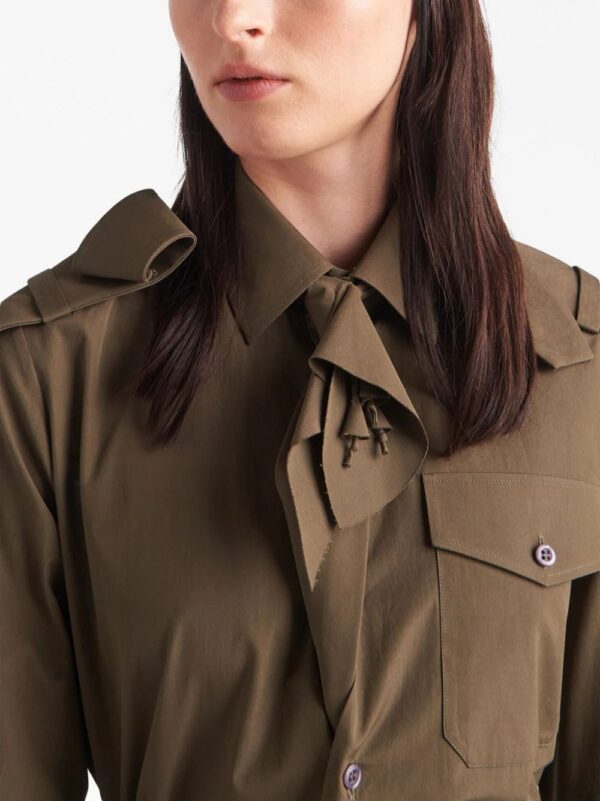 Prada  logo-plaque poplin shirt - Image 4
