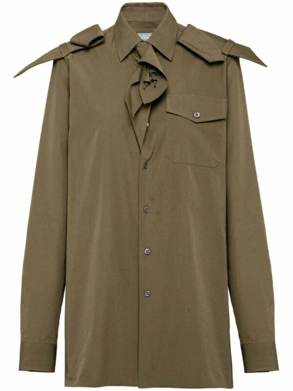 Prada  logo-plaque poplin shirt