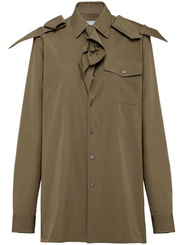 Prada  logo-plaque poplin shirt