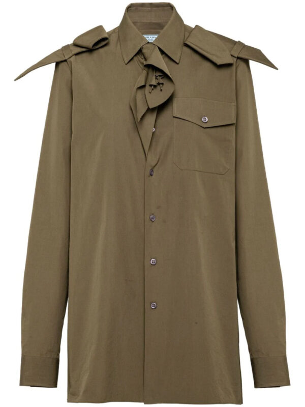 Prada  logo-plaque poplin shirt
