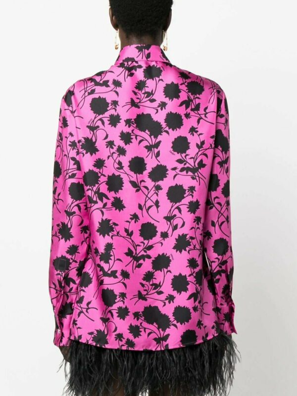 Versace  Floral Silhouette-print silk shirt - Image 4