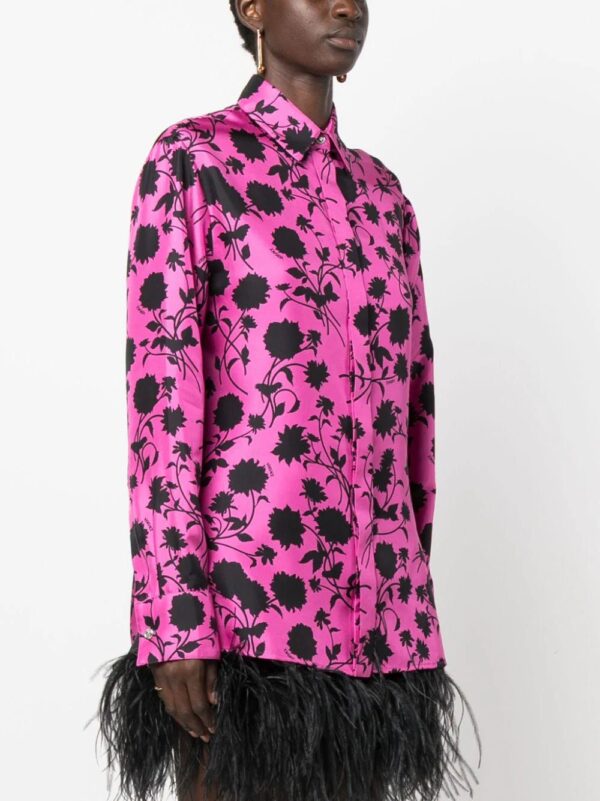 Versace  Floral Silhouette-print silk shirt - Image 3
