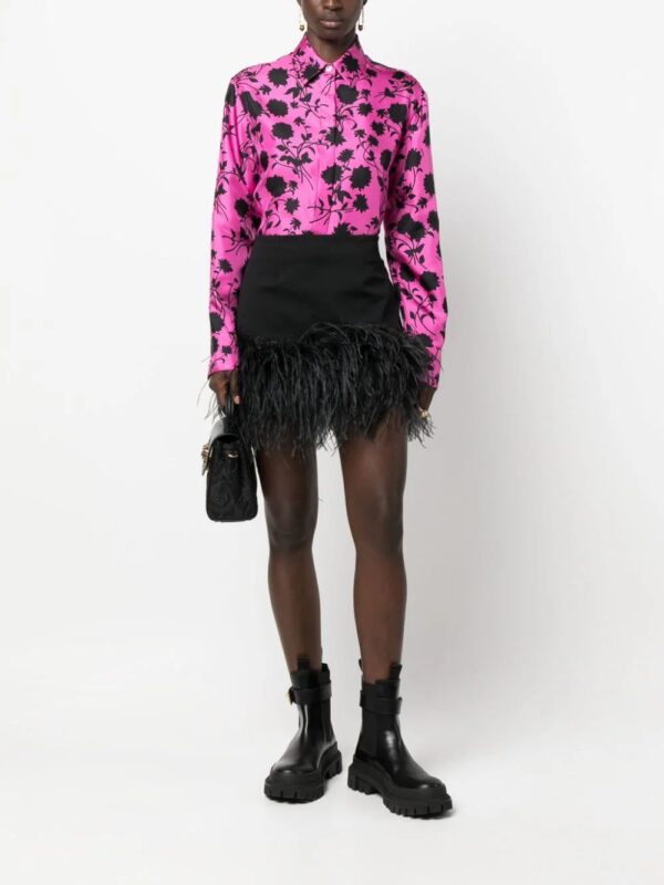 Versace  Floral Silhouette-print silk shirt - Image 2