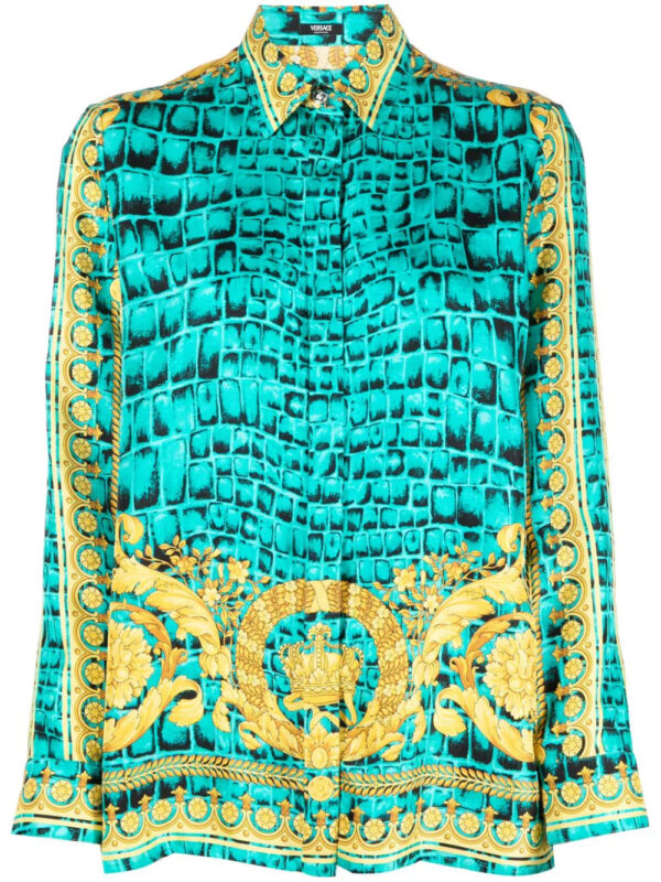 Versace  Barocco-print silk shirt