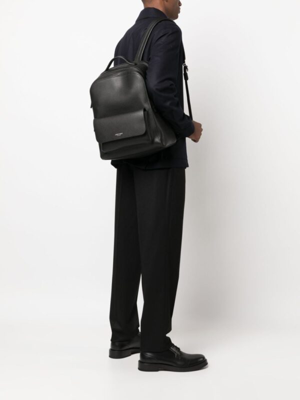 Giorgio Armani logo-stamp leather backpack - Image 2