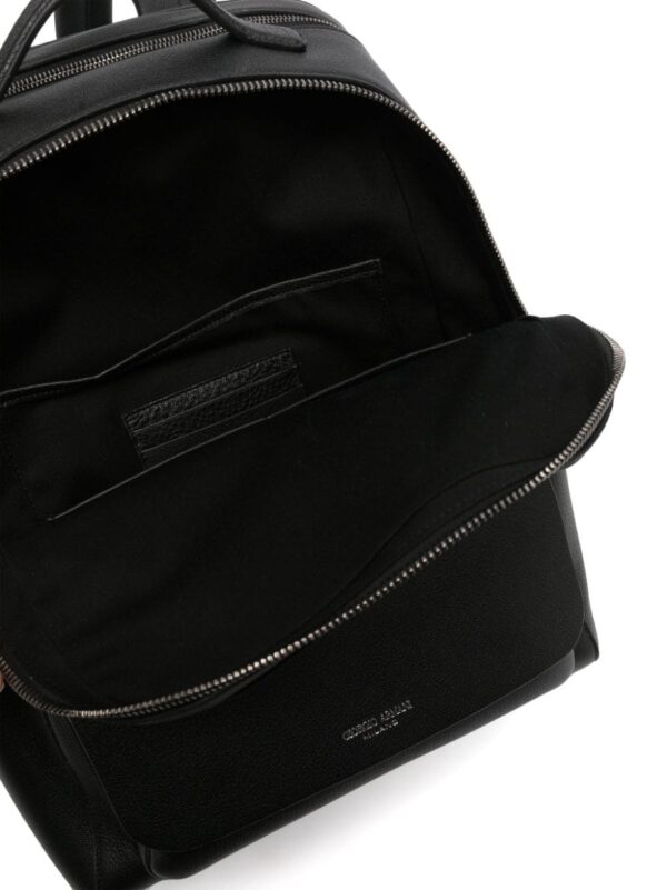 Giorgio Armani logo-stamp leather backpack - Image 4