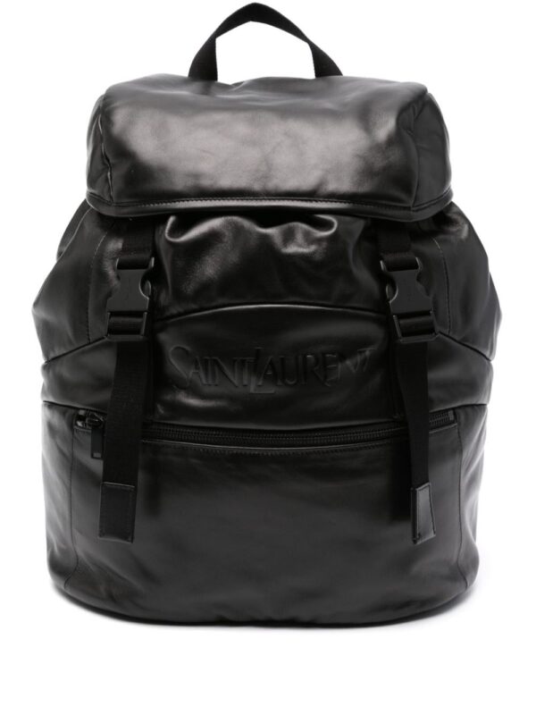 Saint Laurent logo-print leather backpack