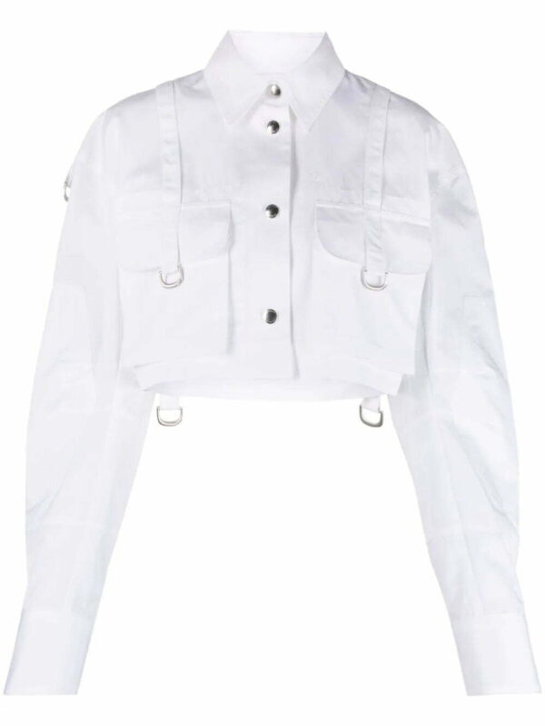 Off-White  Co Cargo cropped cotton shirt