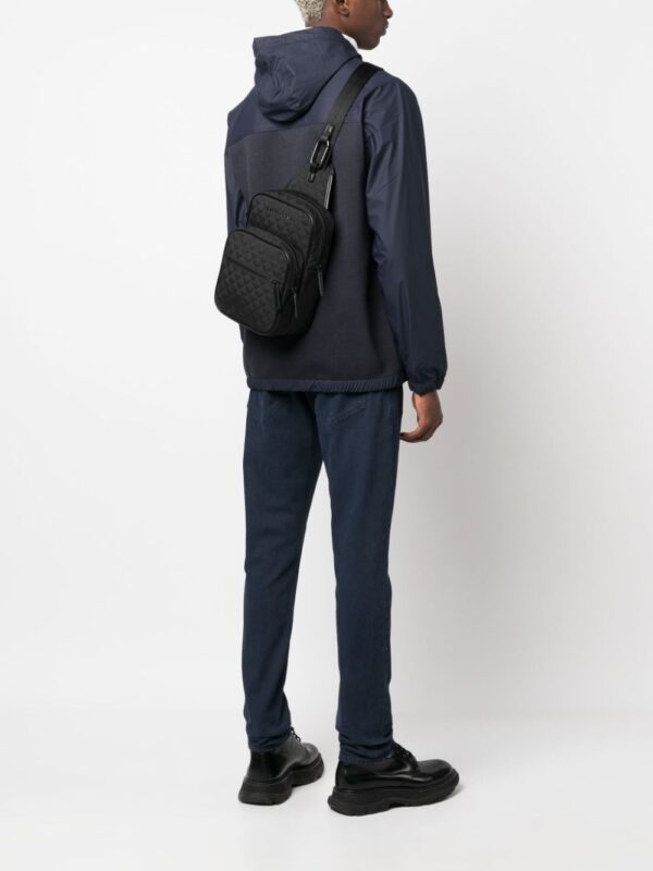 Emporio Armani logo-lettering monogram-jacquard backpack - Image 2