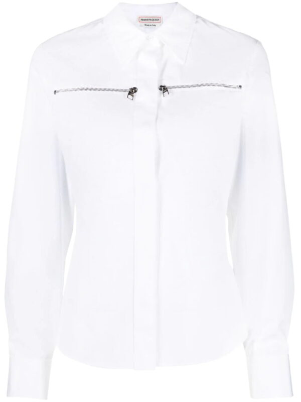 Alexander McQueen  zip-embellished cotton shirt