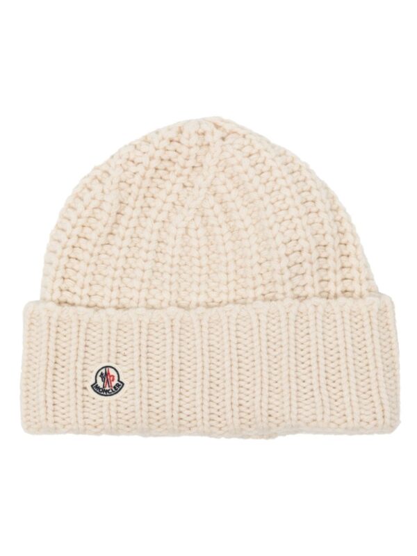 Moncler logo-patch cashmere-blend beanie
