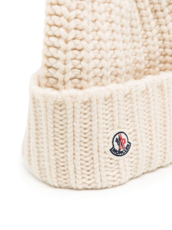 Moncler logo-patch cashmere-blend beanie - Image 2