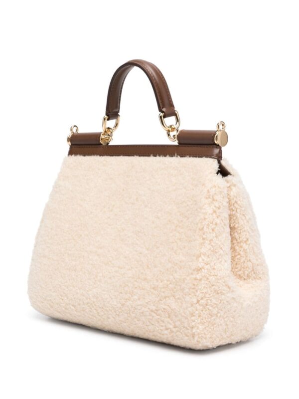 Dolce & Gabbana medium Sicily shearling tote bag - Image 3