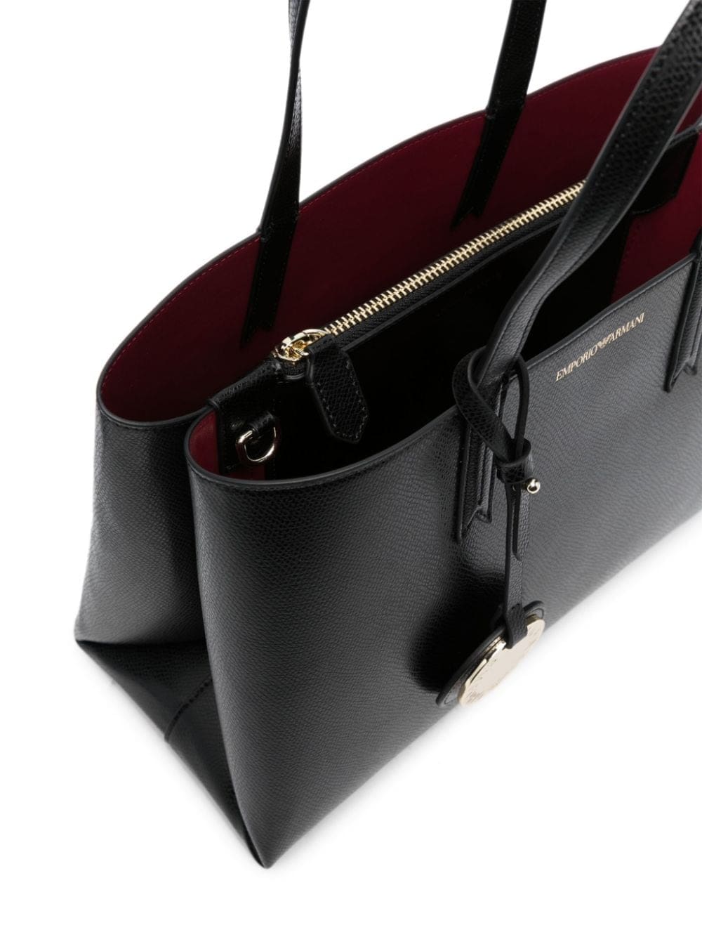 Emporio Armani logo-stamp leather tote bag - Image 5