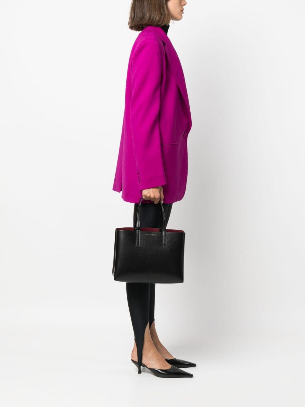 Emporio Armani logo-stamp leather tote bag - Image 2