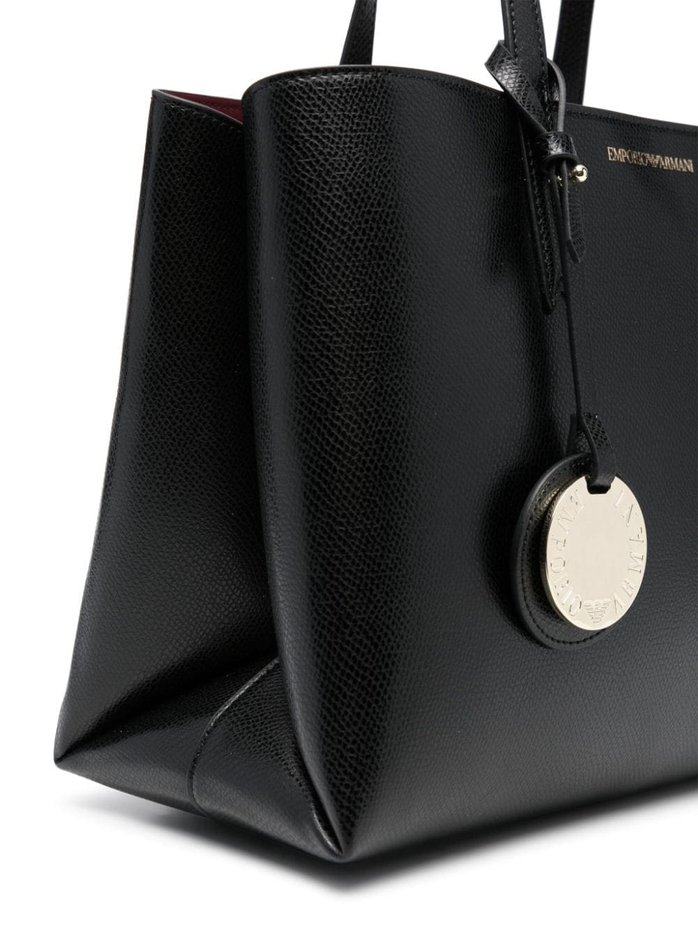Emporio Armani logo-stamp leather tote bag - Image 4