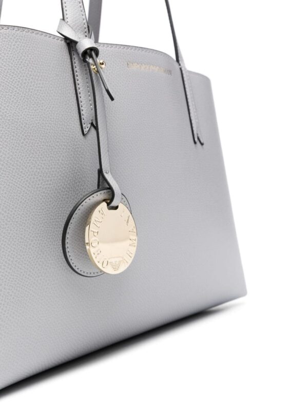 Emporio Armani logo-stamp grained tote bag - Image 4