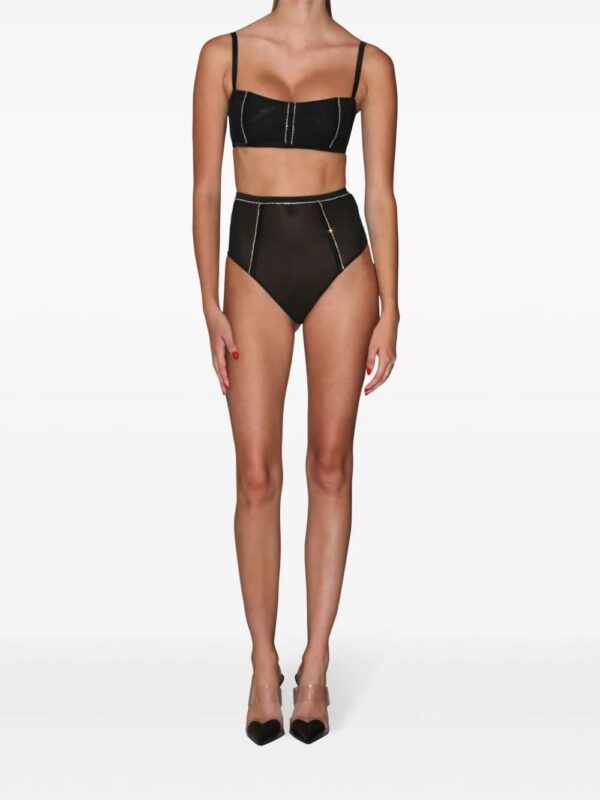 Fleur Du Mal  Brilliant rhinestone-embellished boned bralette - Image 2