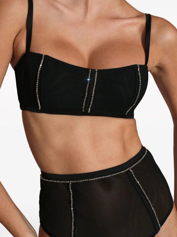 Fleur Du Mal  Brilliant rhinestone-embellished boned bralette - Image 4