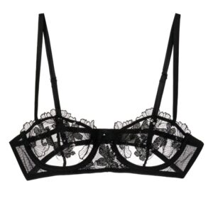 Fleur Du Mal  Violet floral-lace balconette bra