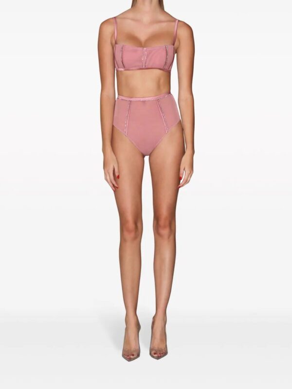 Fleur Du Mal  Brilliant crystal-embellished boned bralette - Image 3
