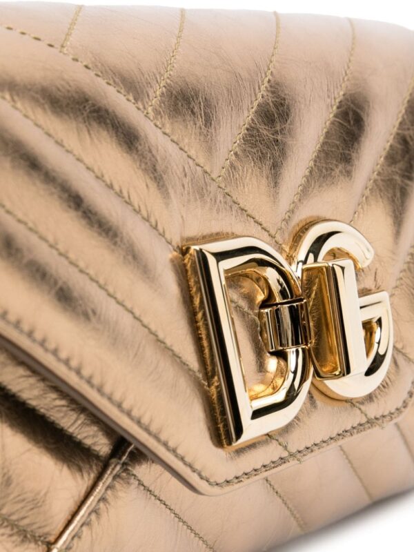 Dolce & Gabbana logo-plaque quilted leather shoulder bag - Image 4