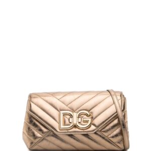 Dolce & Gabbana logo-plaque quilted leather shoulder bag