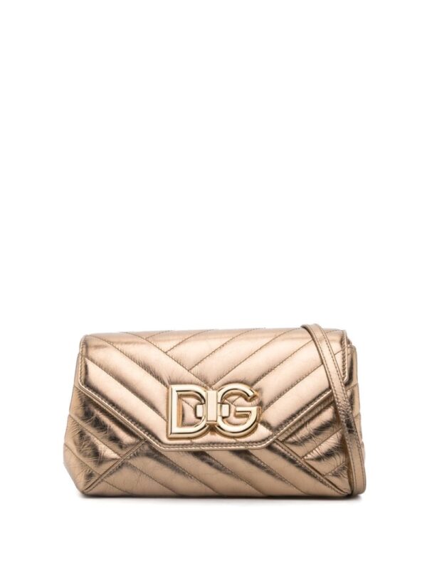 Dolce & Gabbana logo-plaque quilted leather shoulder bag