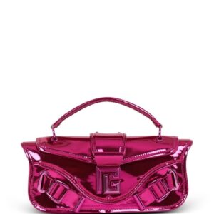 Balmain Blaze metallic leather clutch bag
