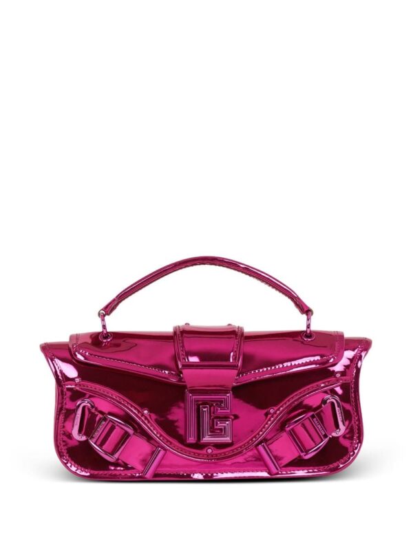 Balmain Blaze metallic leather clutch bag