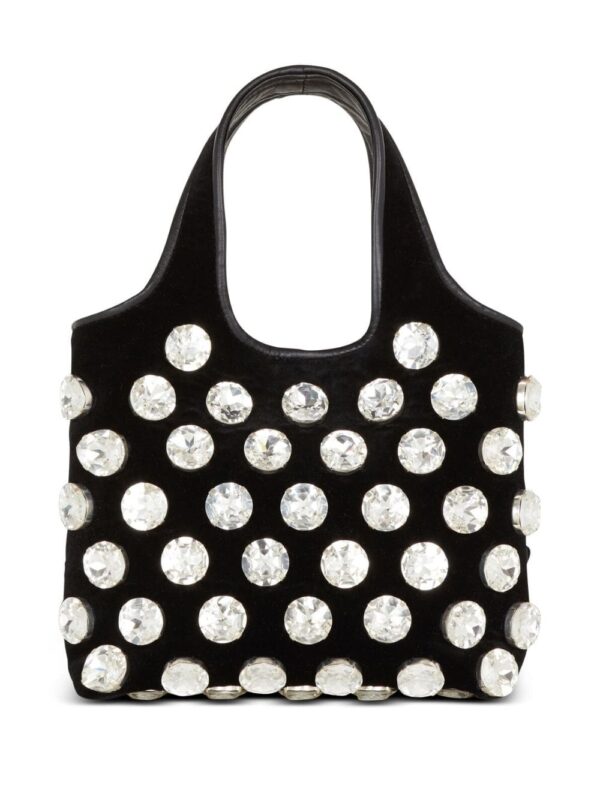 Balmain crystal-embellished velvet tote bag - Image 3