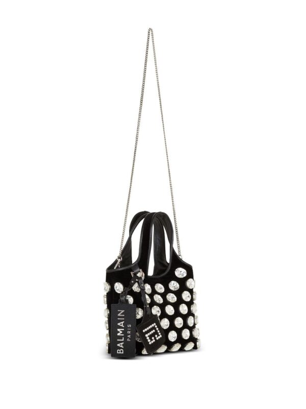 Balmain crystal-embellished velvet tote bag - Image 4