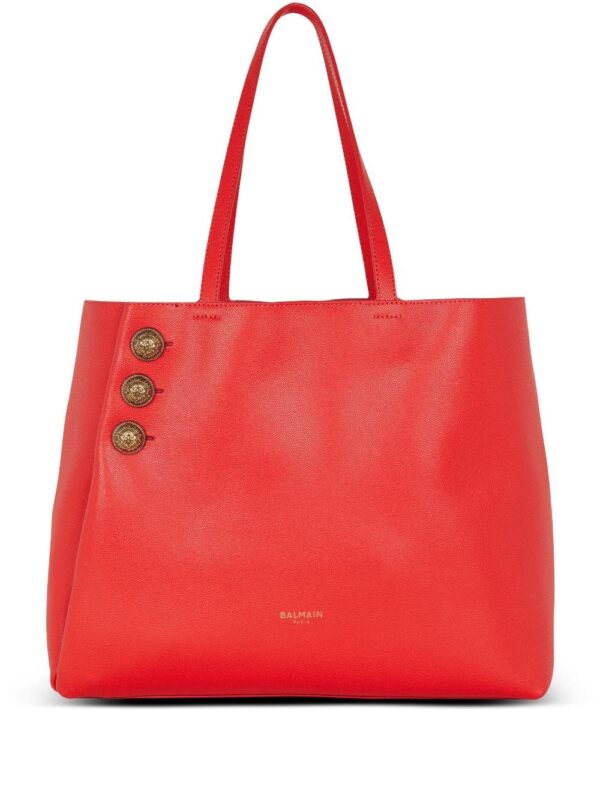 Balmain Emblème leather tote bag