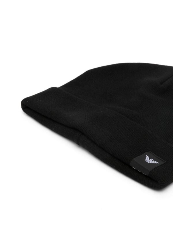 Emporio Armani logo-patch fine-knit beanie - Image 2