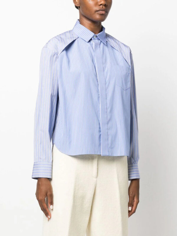 sacai  striped panelled cotton shirt - Image 3