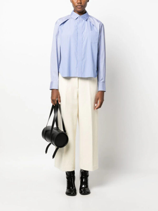 sacai  striped panelled cotton shirt - Image 2