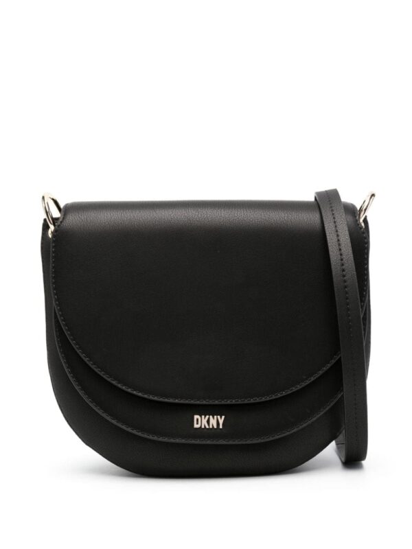DKNY logo-lettering leather crossbody bag