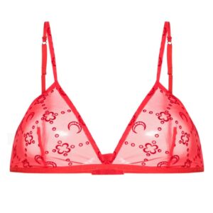 Marine Serre  Regenerated Moonogram flocked tulle bralette