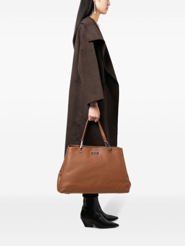 Emporio Armani logo-plaque leather tote bag - Image 2