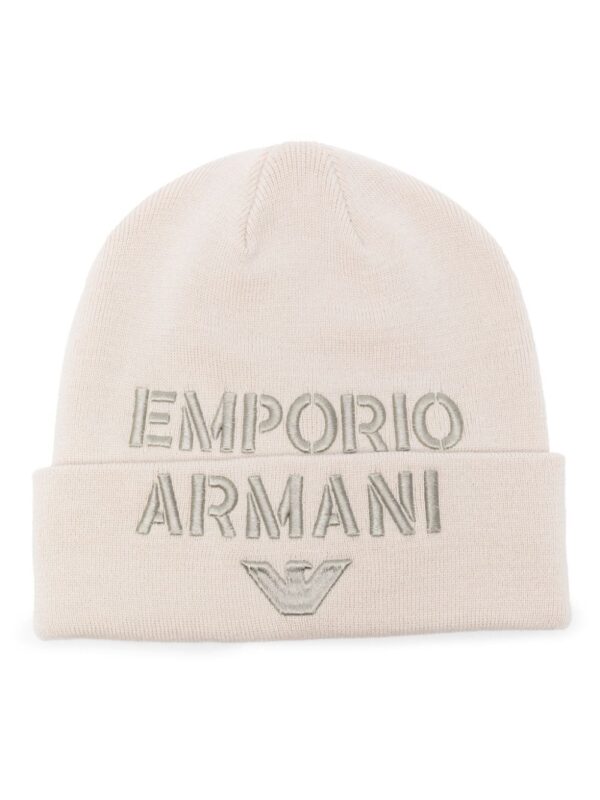 Emporio Armani fine-knit logo-embroidered beanie