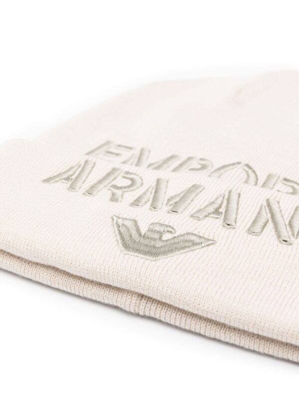 Emporio Armani fine-knit logo-embroidered beanie - Image 2