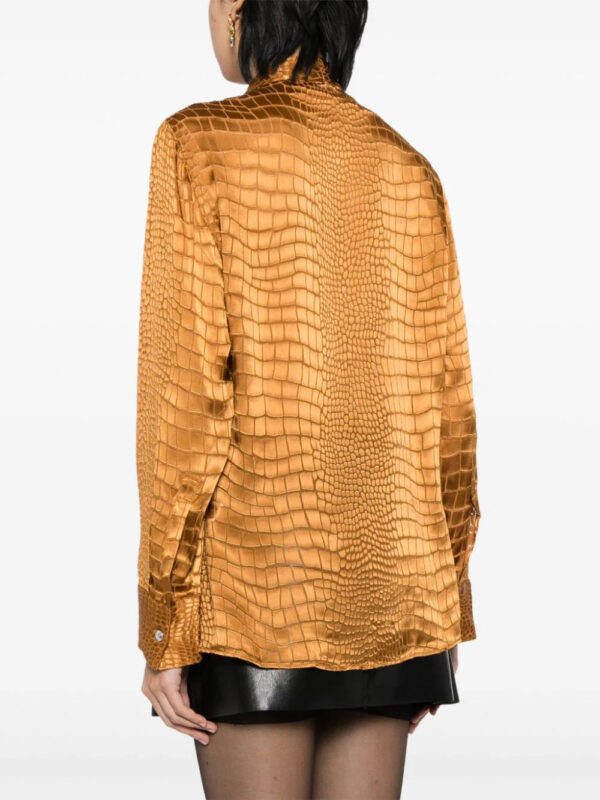 Versace  croc-effect scarf-tie shirt - Image 4